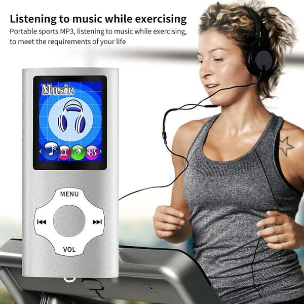 MP3/MP4 Bærbar Afspiller, 1,8 Tommer LCD Skærm, Maksimal Støtte 64GB, Sølv silver