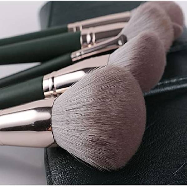 14 st Makeup Borstar Professionell Makeup Borste Set, Grön