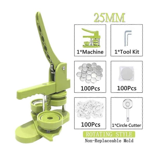 25MM Knappmaskin Installationsfri Pin Badge Punch Press KiQa