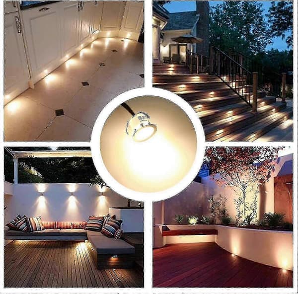 16 LED Innfelte Spotlights For Tretterrasse, Utendørs Innfelt Spotlight Kit