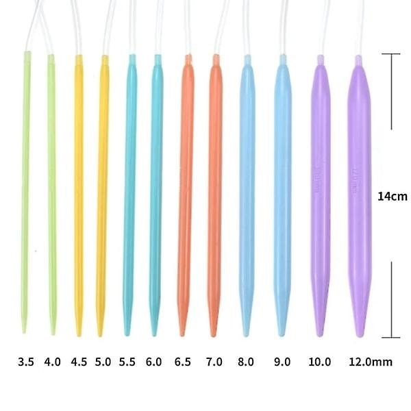 12 Muoviset Neulomiskahvat 80 cm, Ympyränmuotoiset Neulomiskahvat, Työkalut Neulomishankkeille, Monivärinen Yksi Koko