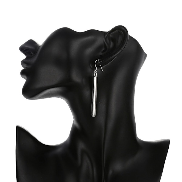 Sølvbelagte lange bar dangle drop øreringe til kvinder elegante krog dinglende allergivenlige mode enkle geometriske smykker til fødselsdag Bff mor