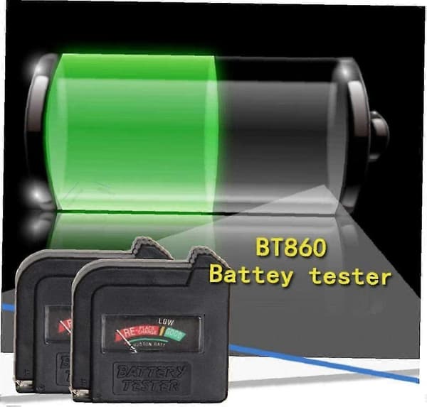 1 st Digital Batteritestare För Aa, Aaa, C, D, 9v, Knappbatterier, Knappkapacitetstestare, Svart