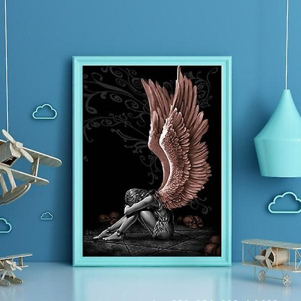 30 x 40 cm, Engelvinger Diamantmaleri Diamantmaling