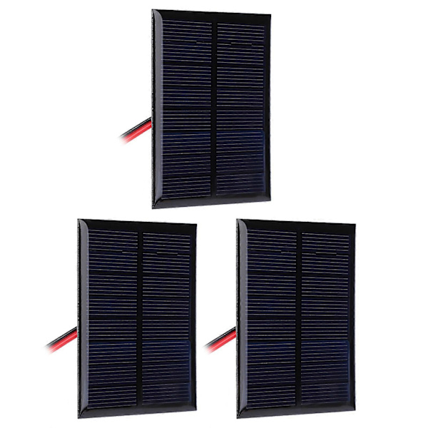 3 stk. polykrystallinsk silicium solpanelmodul med 30 cm kabel - DC4V 150mA strømcelle