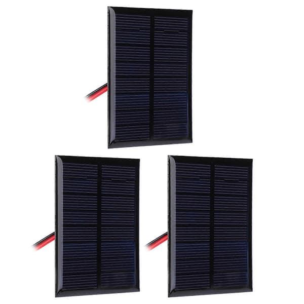3 stk. polykrystallinsk silisium solcellepanelmodul med 30 cm kabel - DC4V 150mA strømcelle