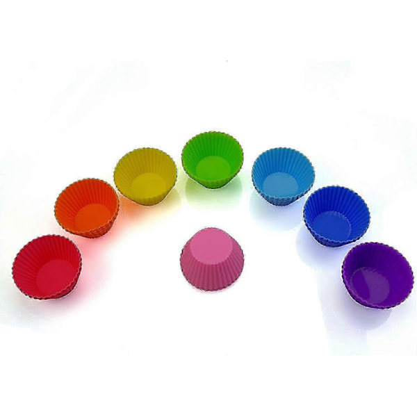 Genanvendelige og non-stick silikone bageforme Cupcake liners Muffins Cup forme 24 stk.