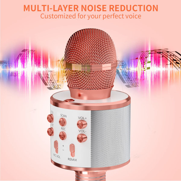 Karaoke-mikrofon med højttaler - Rosaguld rose gold