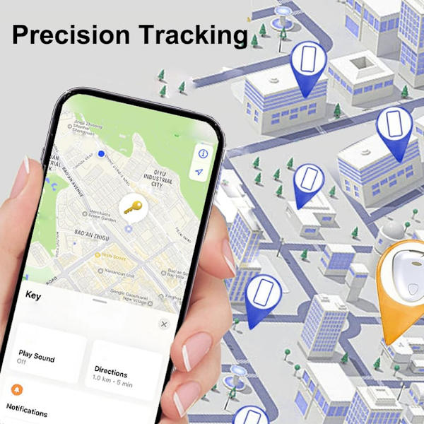 Anti-förlorad artefaktlokalisator, mini GPS-tracker, husdjursplånbok, multifunktionell bärbar spårning, global lokalisator (Svart)