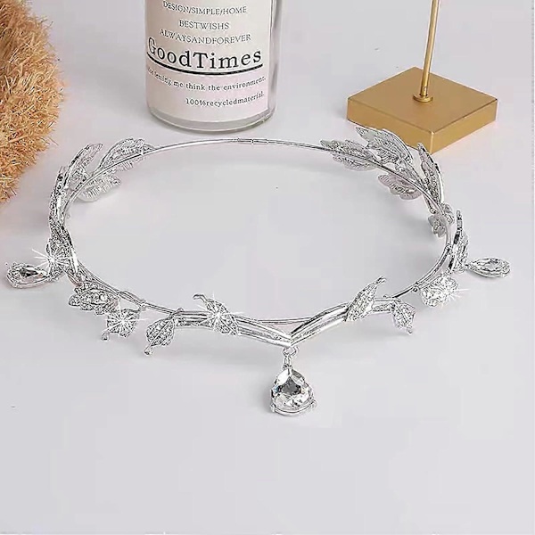 Elf Tiara og Ører Sæt Krystal Prinsesse Krone Tiara til Kvinder Bryllup Fest Fe Elf Ører Cosplay Halloween