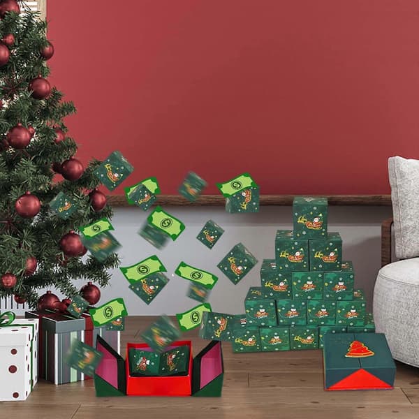 Julafton Julklapp Överraskning Studsande Rött Kuvert Spargris Jul Flickvän