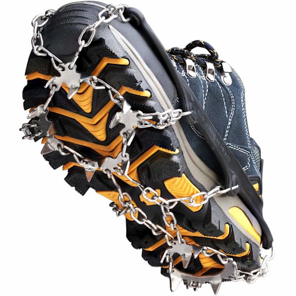 Crampons Isgreb Traktion Snegreb til Støvler Sko Kvinder Mænd Børn Anti Slip 19 Rustfrit Stål Pigge Sikker Beskyttelse (XL)