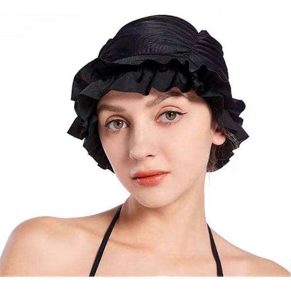 Badehætte til Kvinder Voksen med Flæsekanter - Nylon Badehætte
