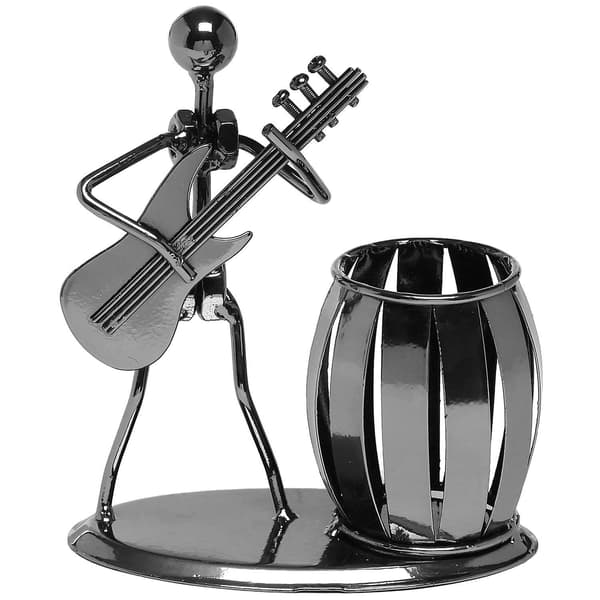 Gitarpennholder Kreative skrivebordstilbehør Multifunksjonell metallpennholder for gaver, barn, studenter og kontorutstyr