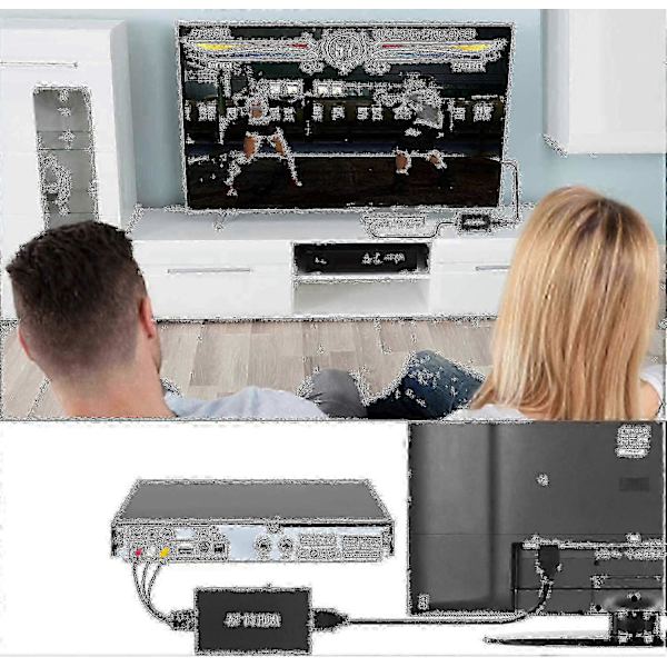 Rca Till Hdmi-omvandlare, Kompositadapter Stöder 1080p Pal/ntsc)