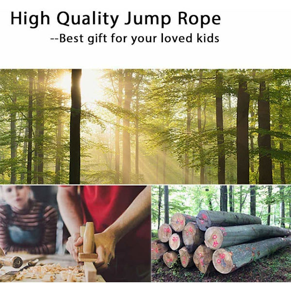 Hopprep för barn, hopprep för barn i trä (rosa)