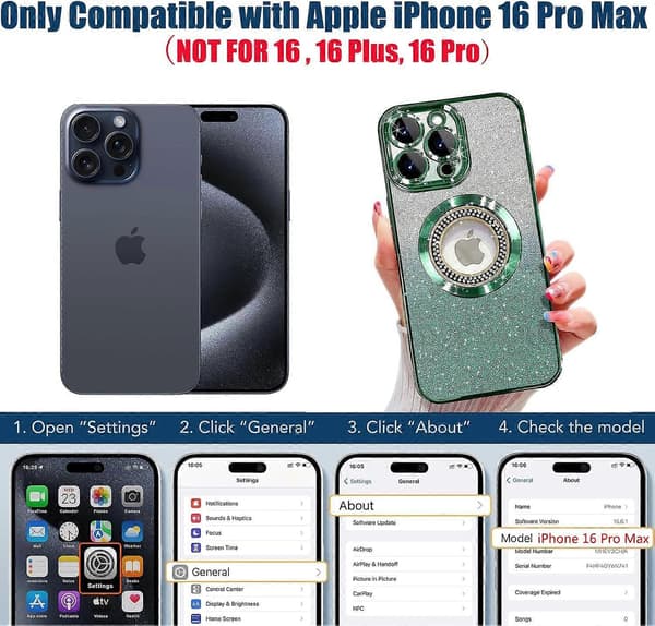 Magnetiskt skyddsfodral för iPhone 16 Pro Max med kameralinsskydd