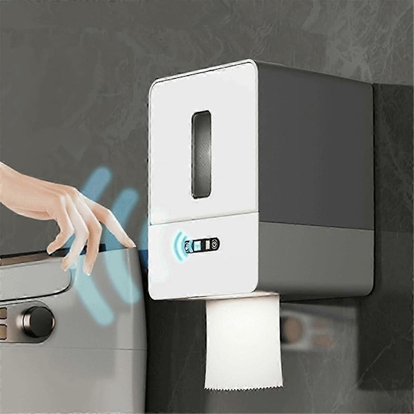 Smart Touchless Toiletpapirdispenser, Elektronisk Sensor Papirhåndklædedispenser, med Natlys, USB-opladning