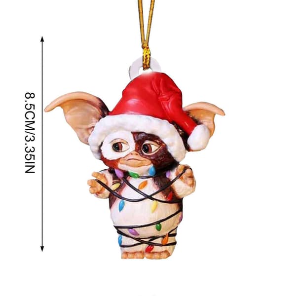 Gremlins Gizmo Julenissehatt Hengefigur Ornament Pynt med Feelykter E
