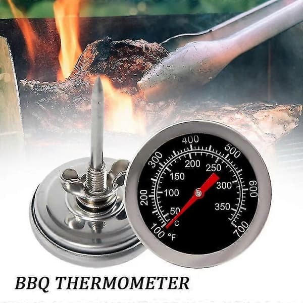 Ovnstermometer i rustfritt stål Grillrøykertermometer 50-350, 100-700