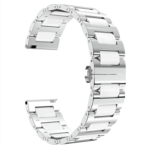 Watch hopea teräs ja valkoinen keraaminen watch 18mm