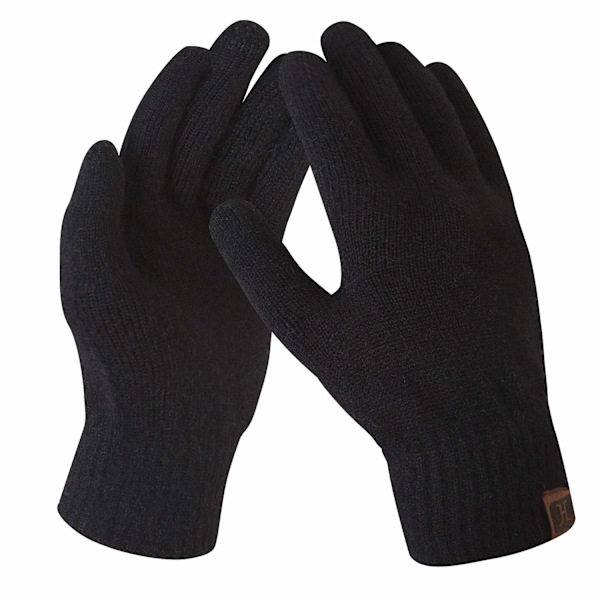 Vinterhansker for kvinner med berøringsskjerm, stretch cashmere magiske strikkehansker, fleece stretch strikkede tykke ullhansker, vinterhansker utendørs