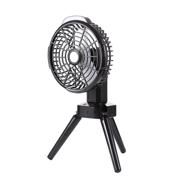Udendørs Camping Fan Foldbar Tripod Fan Usb Telt Fan, Sort