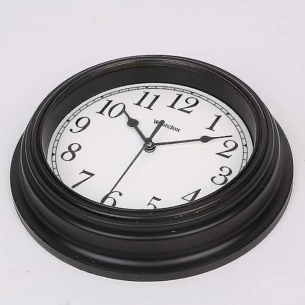 Tyst Väggklocka Kök 9 Tum Retro Tick-Free Dekorativ Sovrum Kontor Väggklocka black