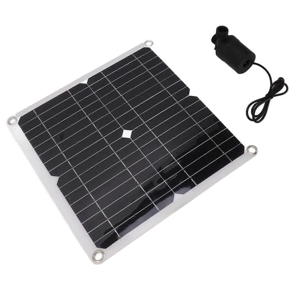 Vandfontæne Pumpesæt med 50W Solpanel, 22W Pumpe, Batteriboks og Timerstyring
