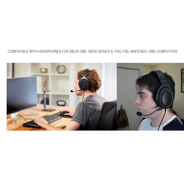 2 kpl:n vaihtopeli mikrofoni Corsair HS50, HS60, HS70 & HS70 SE -sarjan stereopelikuulokkeille, irrotettava puomimikrofoni, melunvaimennus