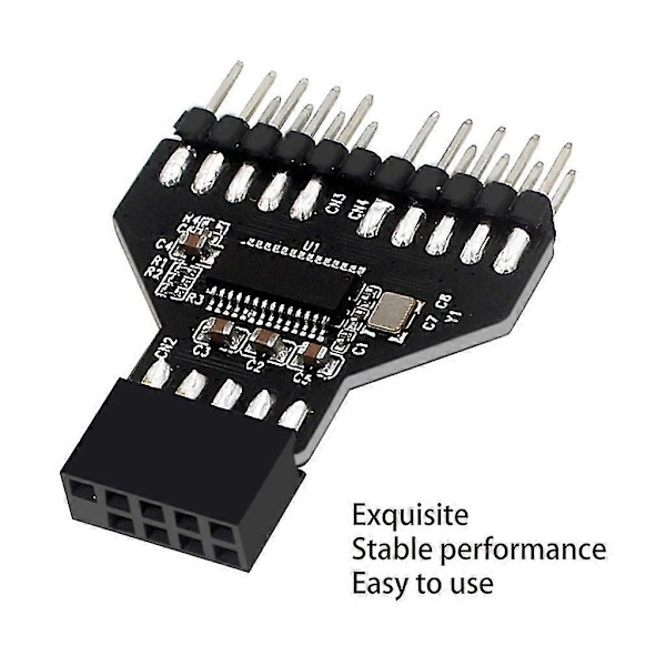 Desktop 9-Pin Usb2.0 Hub Connector Bundkort Usb 9pin Splitter Til Computer