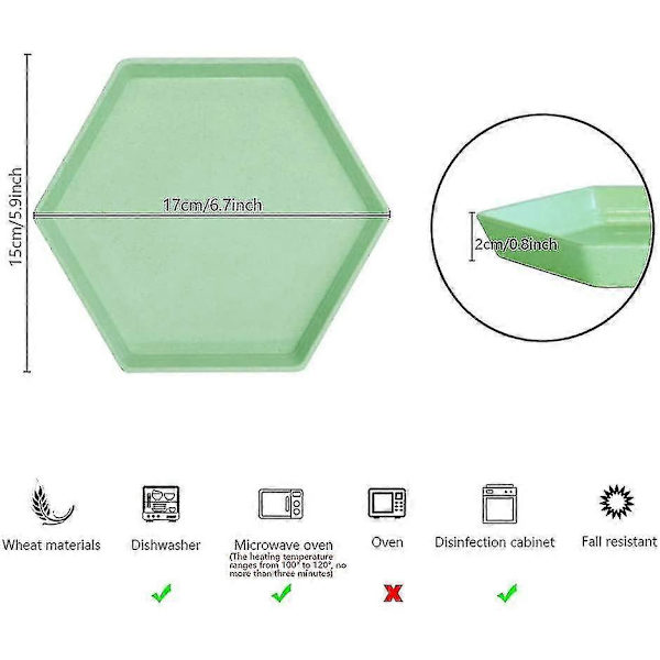 Hexagonala Återanvändbara Desserttallrikar