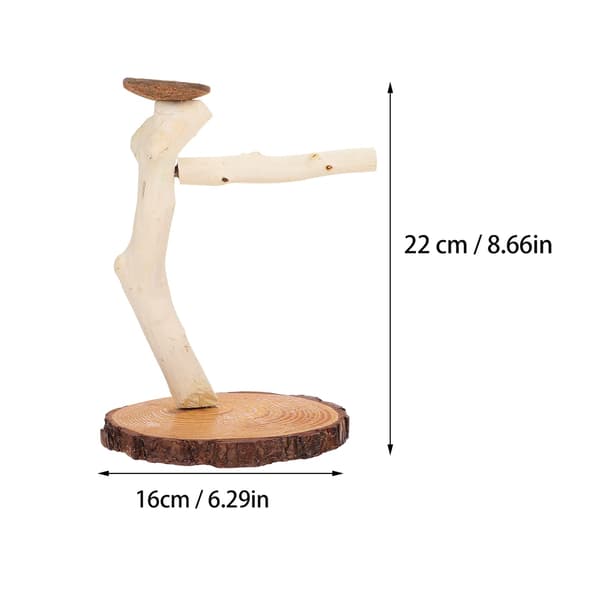 Papegoja Trä Stativ Perch Bord Plattform Gym Stativ, 22X16X16cm