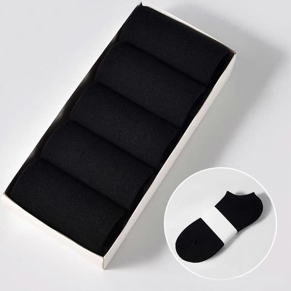 Unisex lave sommerstrømper, bløde og elastiske, ren farve, ergonomisk design, vaskbare - Sort (gennemsnitlig størrelse)