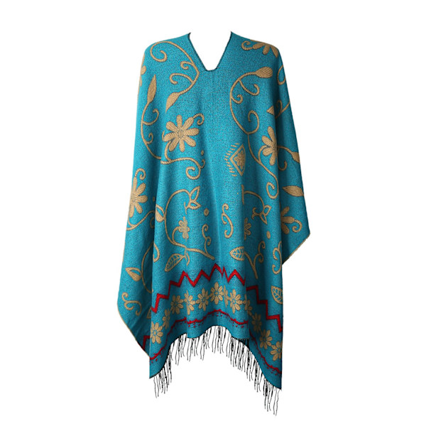 Kvinnors Poncho Cape Sjal Blommig Mönster
