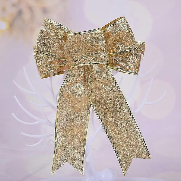 8 stk. Glitter Julekrans Juletrepynt til Juleborddekor gold