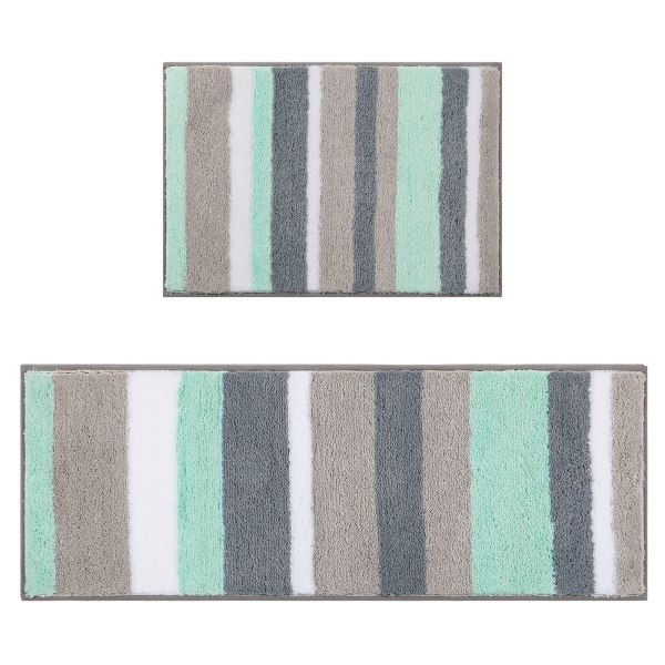 2 absorberande badrumsmattor set, 40 x 60 cm + 45 x 120 cm