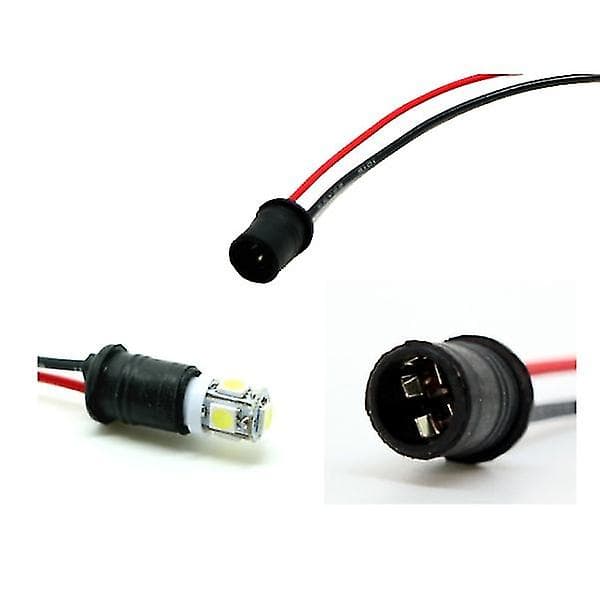 T10 w5w led/halogen kontakter/fatning fatning 10-pak blød sort