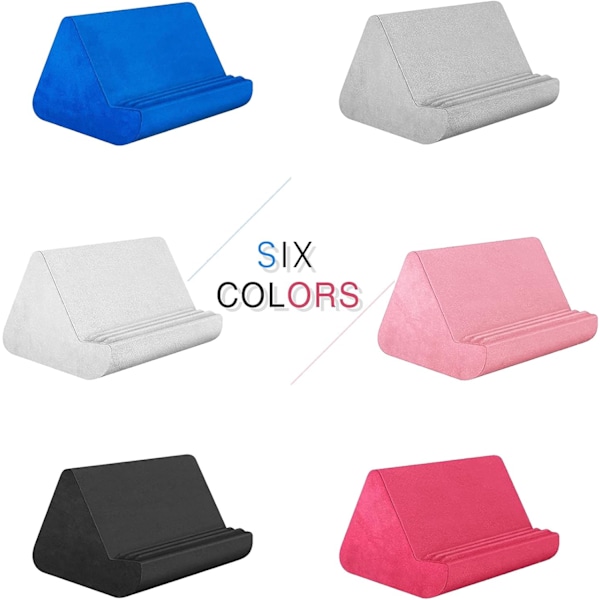 Mjuk Tablettställ Kudde med Fick, Tablettkudde Stativ, Justerbar 3 Visningsvinkel, Lat Hållare Stativ för Säng Soffa, Kompatibel med iPads Tabletter pink