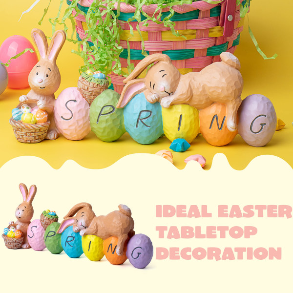 Glad påsk Bordsdekoration kanin och ägg mittpunktsdekoration för påsk vårdekoration