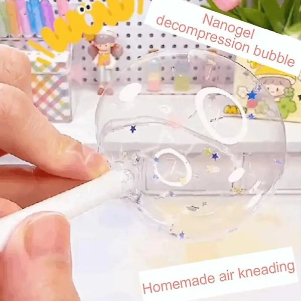 1 stk. Blåsbar bobletape, ikke-merkende dobbeltsidig tape for DIY-håndverk, klemmeleketylaging, gjenbrukbar farge