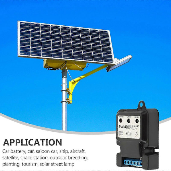 6V 12V 10A Auto Solpanel Opladningscontroller Batterioplader Regulator (Sort)..