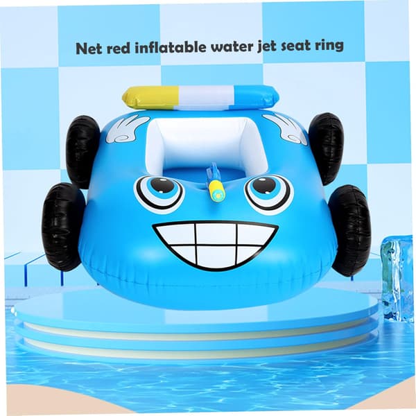 Pool Float för Barn med Vattenpistol Uppblåsbar Badring Sommar Poolleksak för Pojkar Flickor Blå Uppblåsbar Pool Float Barn Badring Simning