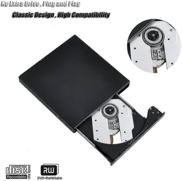 Ekstern dvd-drev med cd-brænder USB-interface CD-læsbar