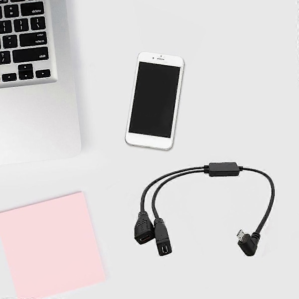 Splitter Micro Usb-kabel, 5-benet han til 2 hun Y-splitterkabeloplader