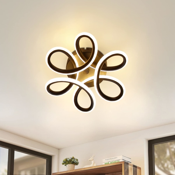 Taklampa LED taklampa svart liten halllampa 30W kökslampa modern varmvit sovrumslampa 3000K geometri designlampa