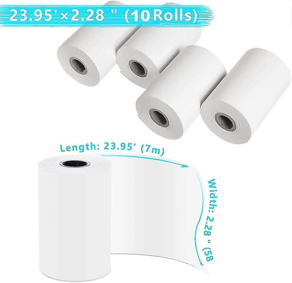 10 rullar tryckpapper för barnkamera, termiskt papper för direktutskrift, påfyllningspapper för barnkamera