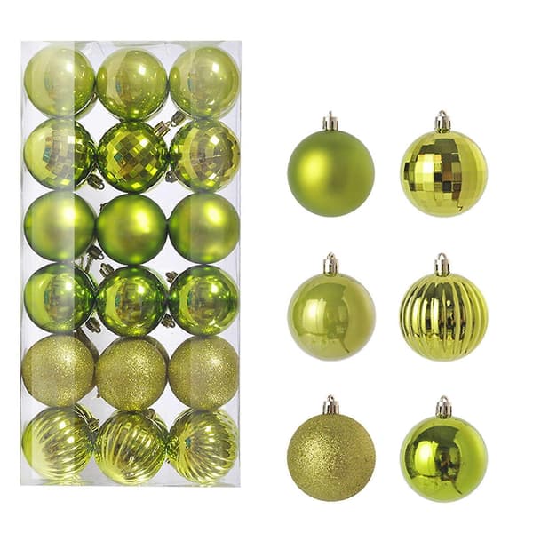 36 stk. Julekule Juletre Pynt Hjemmefest Dekor 3CM Green