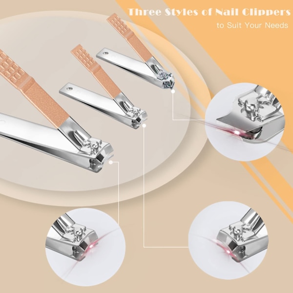 18 stk. Manicure Sæt (Guld)