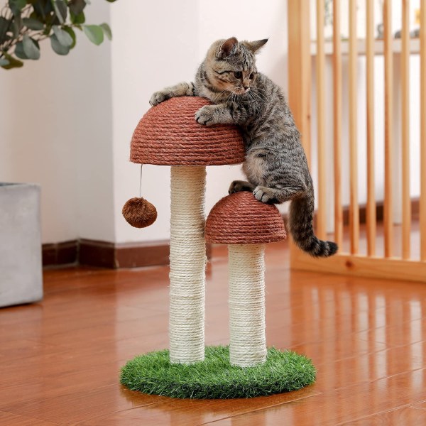 Road Mushroom -raapimispylväs kissoille, Sisal Cat -raapimispylväs pallolla 36cm